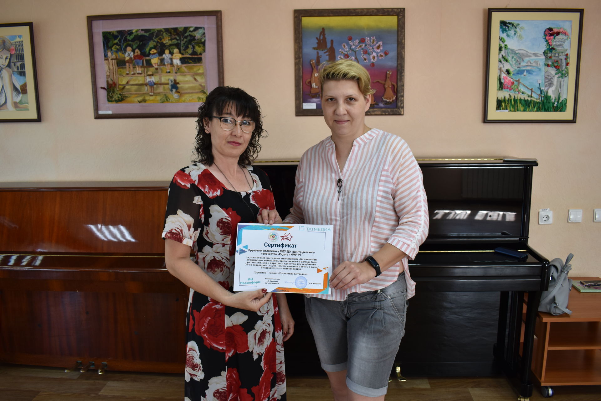 Участникам видеопроекта «Камполянцы поздравляют ветеранов» вручили сертификаты