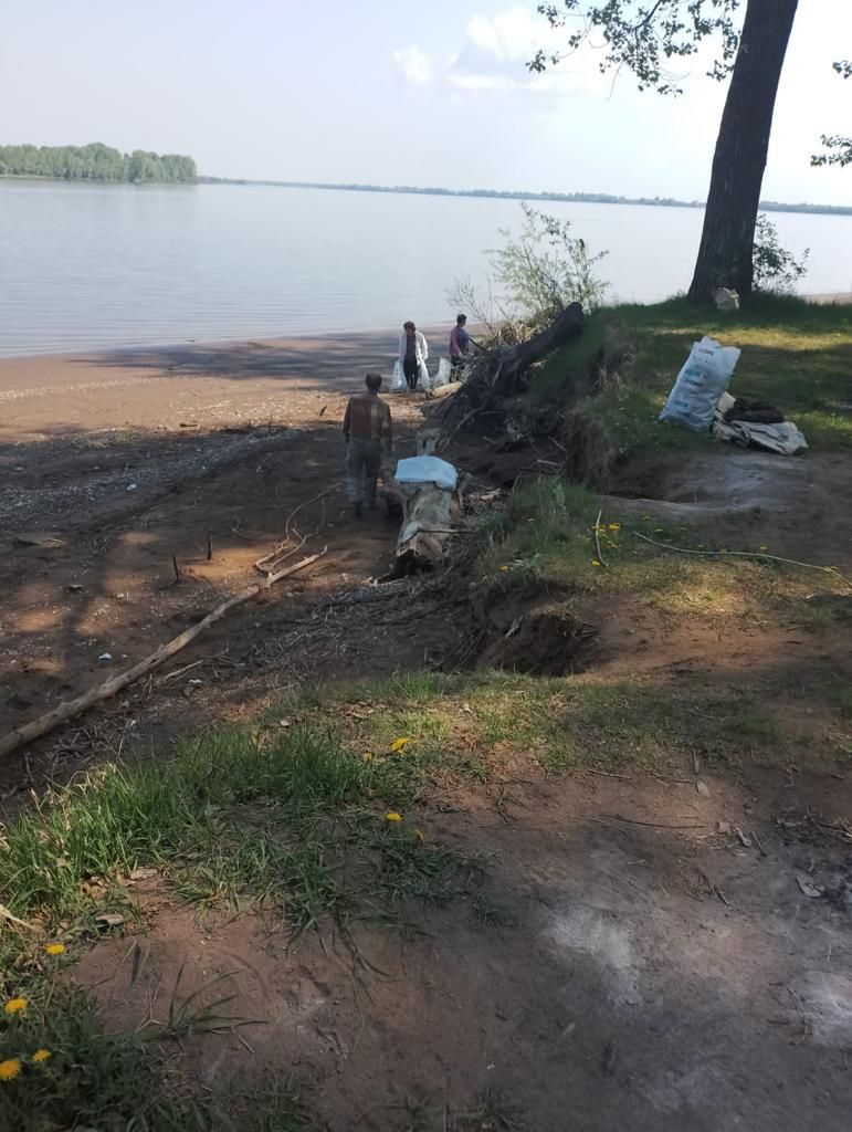 Чистый берег - чистая вода: Активисты организаций Камских Полян очистили от мусора берег реки Кама