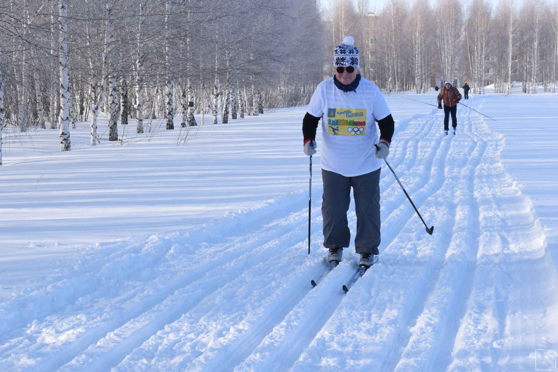 Жители Камских Полян приняли участие в массовом забеге по лыжным гонкам «Лыжня Камских Полян — 2024»