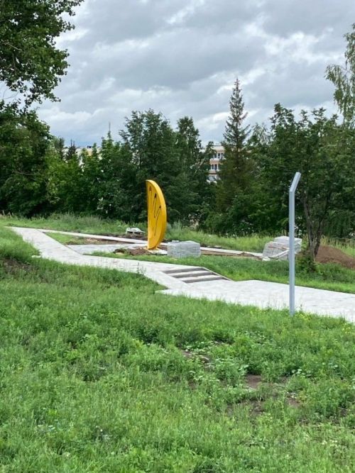 В сквере «Соенеч» Камских Полян ведутся строительные работы