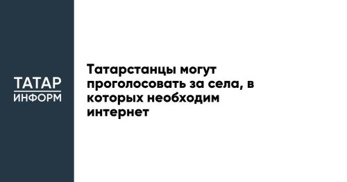 Татарстанцы могут проголосовать за села, в которых необходим интернет