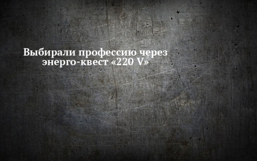 Выбирали профессию через энерго-квест!