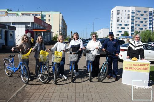 Жители Камских Полян присоединились к акции «На работу на велосипеде»