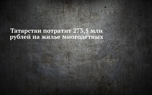 В Татарстане на улучшение жилья  многодетных семей в 2026 году выделят  273,5 млн рублей