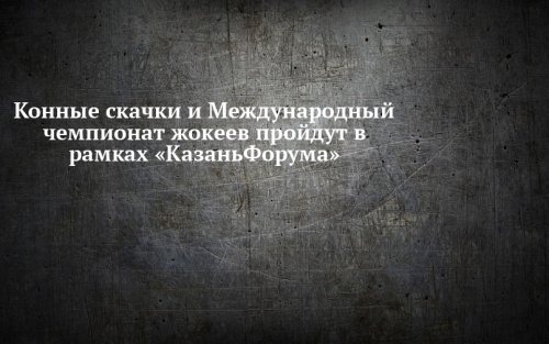 На XVII Международном экономическом форуме «Россия – Исламский мир: КазаньФорум» пройдут конные скачки