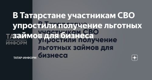 В Татарстане облегчили процедуру получения льготных займов для участников СВО