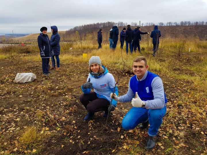 Активисты Молодой гвардии  Камских Полян присоединились к акции по посадке яблонь