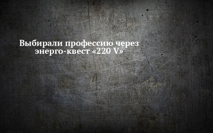 Выбирали профессию через энерго-квест!