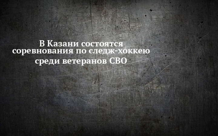 В Казани пройдут соревнования по следж-хоккею среди ветеранов СВО