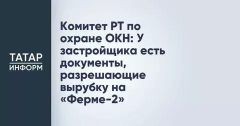 Комитет РТ по охране ОКН: У застройщика есть документы, разрешающие вырубку на «Ферме-2»