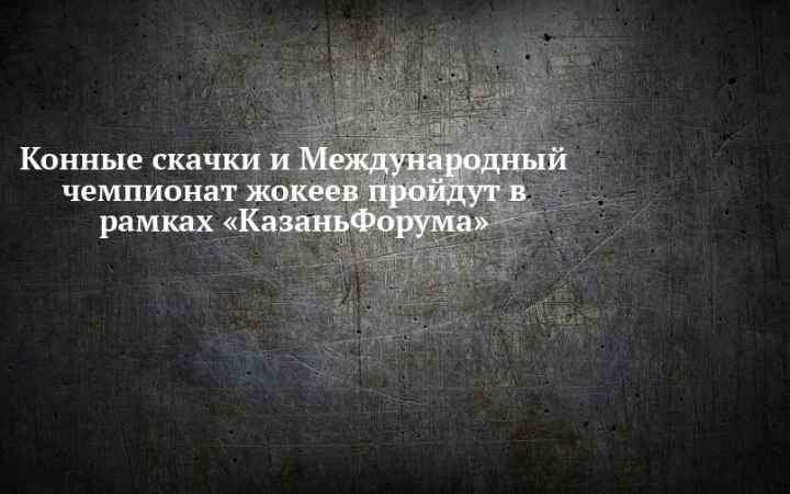 На XVII Международном экономическом форуме «Россия – Исламский мир: КазаньФорум» пройдут конные скачки