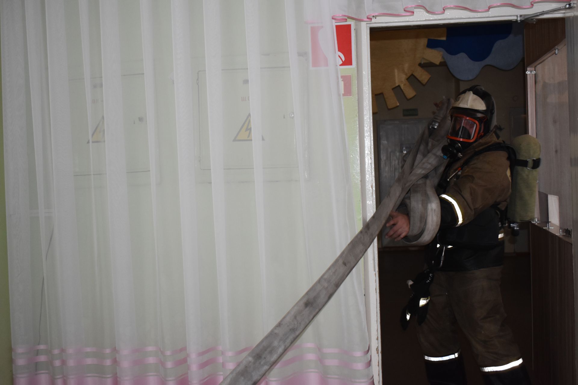 Пожарные учения в Камско-Полянском детском саду
