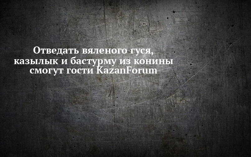 Отведать вяленого гуся, казылык и бастурму из конины смогут гости KazanForum