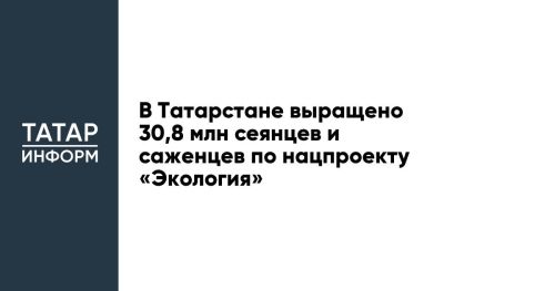 В Татарстане выращено 30,8 млн сеянцев и саженцев по нацпроекту «Экология»