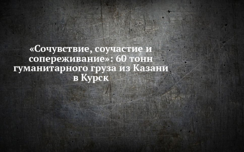 «Сочувствие, соучастие и сопереживание»: 60 тонн гуманитарного груза из Казани в Курск
