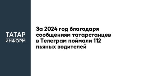 За 2024 год благодаря сообщениям татарстанцев в Телеграм поймали 112 пьяных водителей