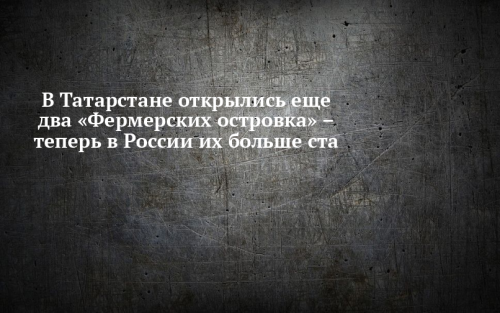Татарстан занял второе место по количеству «Фермерских островков» в России