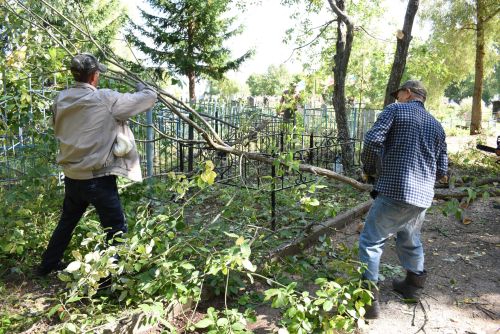 Жители Камских Полян привели кладбище в порядок