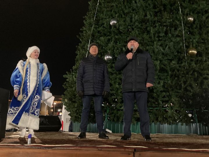 В экопарке «Оазис» зажглась главная елка