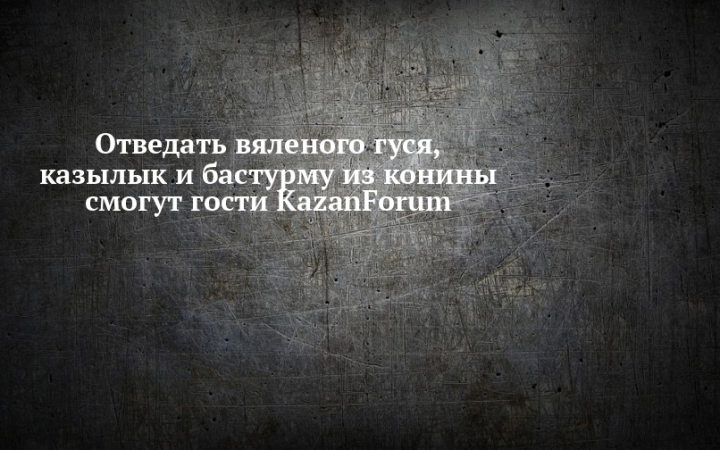 Отведать вяленого гуся, казылык и бастурму из конины смогут гости KazanForum