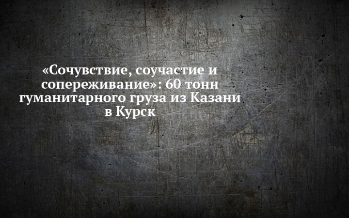 «Сочувствие, соучастие и сопереживание»: 60 тонн гуманитарного груза из Казани в Курск