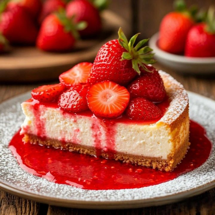 Попробуйте легкий творожный чизкейк с клубникой — просто и вкусно!