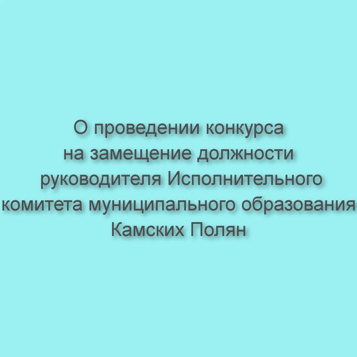 О проведении конкурса на замещение должности руководителя Исполнительного комитета муниципального образования  Камских Полян