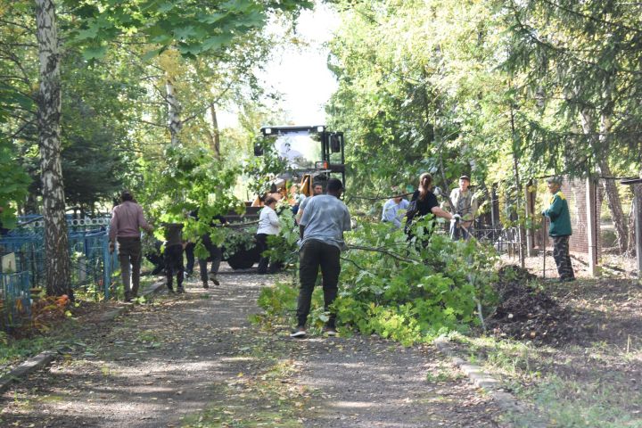 Жители Камских Полян привели в порядок городское кладбище